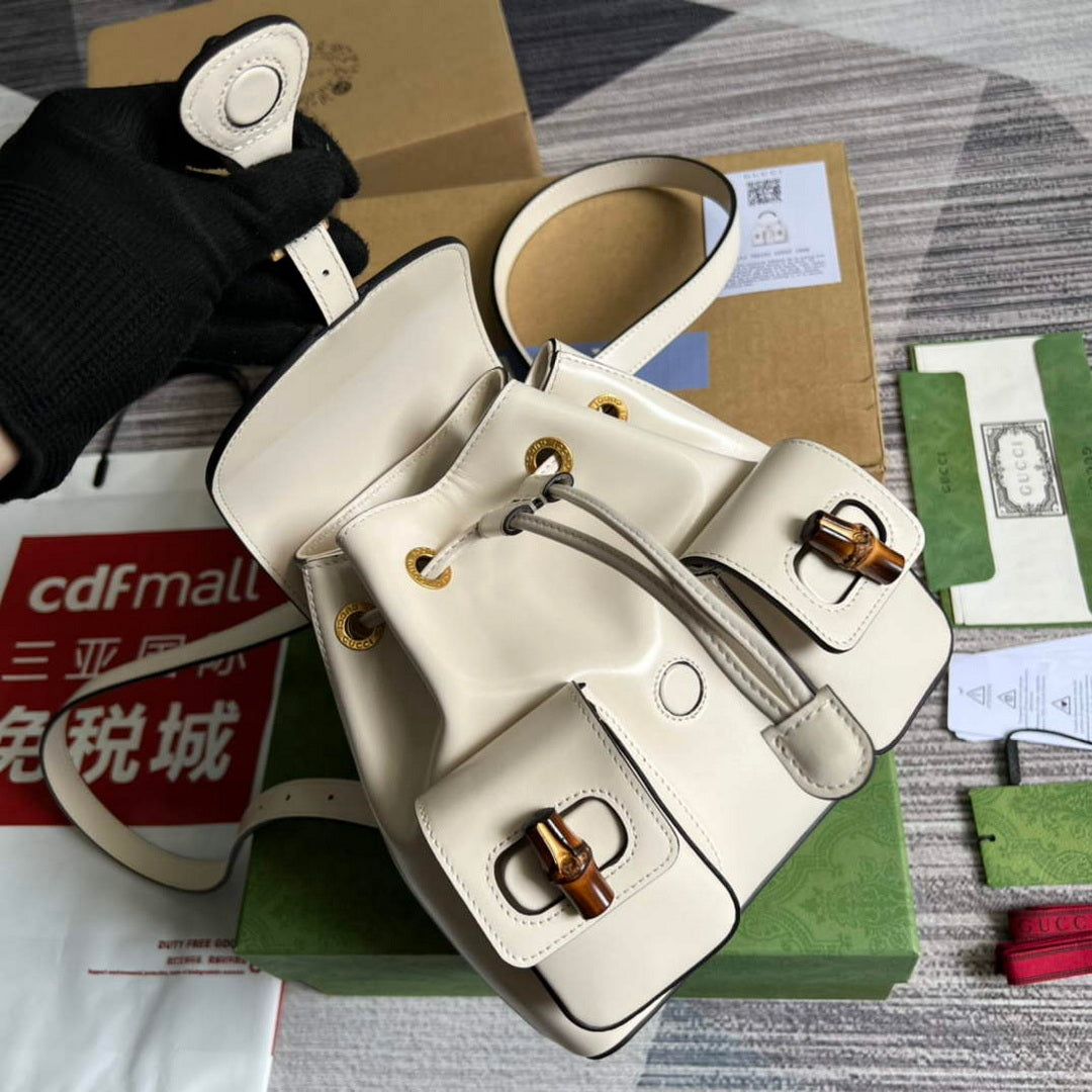 Gucci 702101 Bamboo backpack white