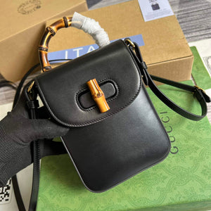 Gucci 702106 Bamboo Mini Handbag Black - Default Title - View 1