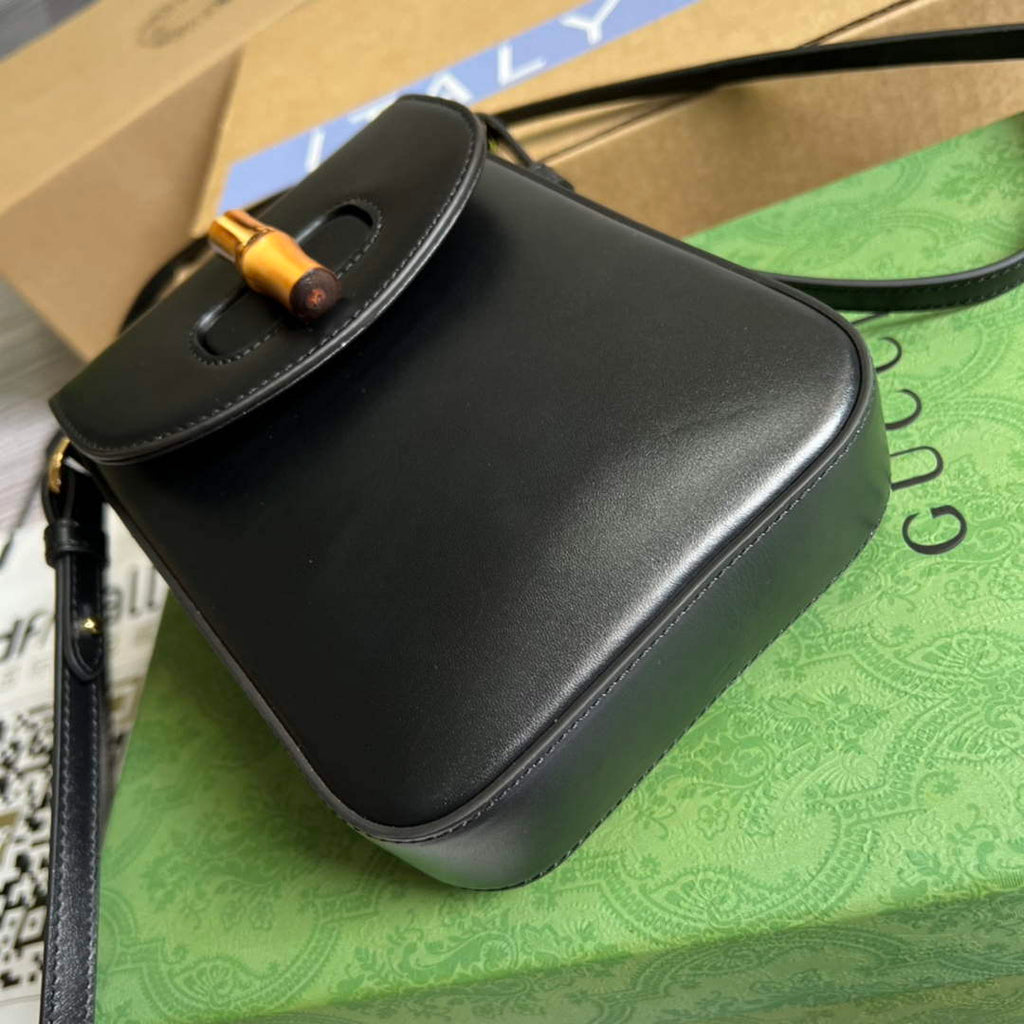 Gucci 702106 Bamboo Mini Handbag Black