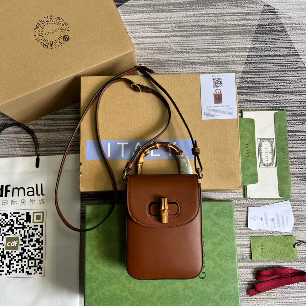 Gucci 702106 Bamboo Mini Handbag Brown