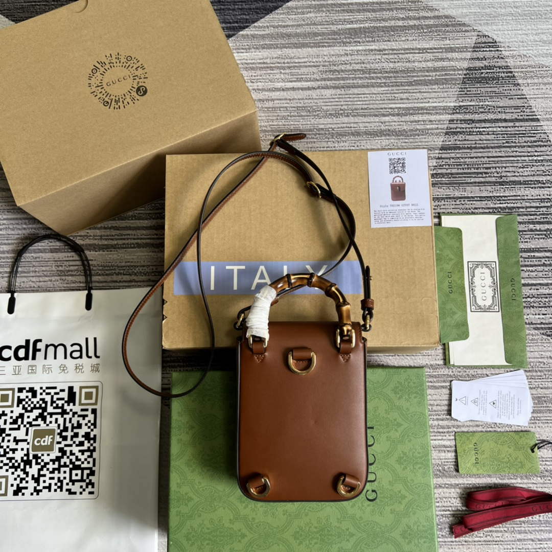 Gucci 702106 Bamboo Mini Handbag Brown