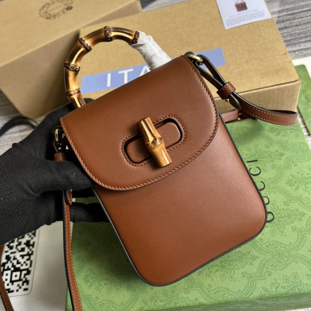 Gucci 702106 Bamboo Mini Handbag Brown - Default Title - View 1