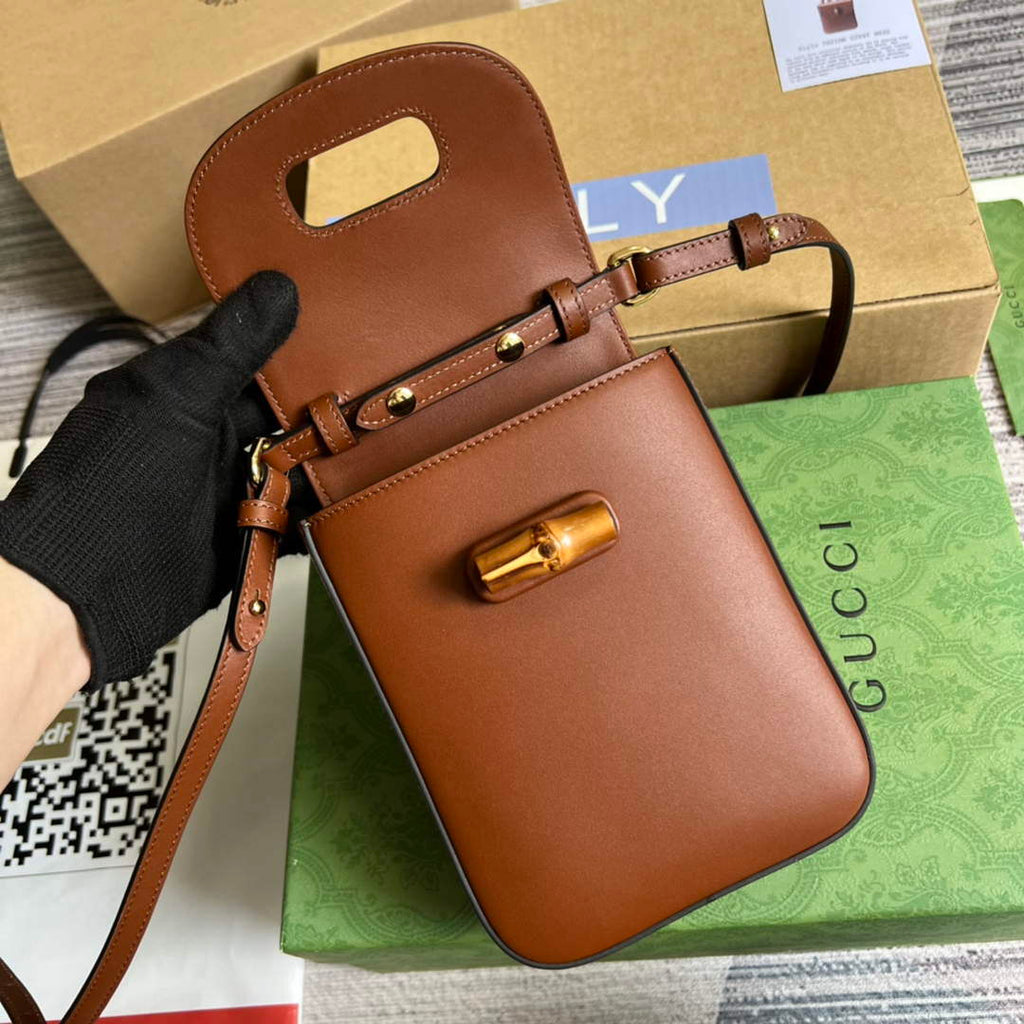 Gucci 702106 Bamboo Mini Handbag Brown