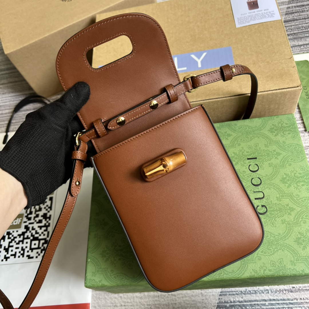 Gucci 702106 Bamboo Mini Handbag Brown - Default Title - View 5