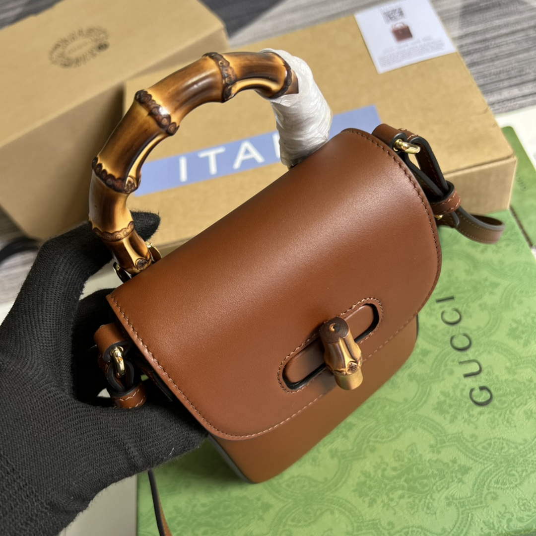 Gucci 702106 Bamboo Mini Handbag Brown - Default Title - View 7