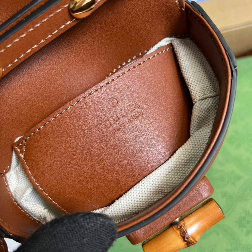 Gucci 702106 Bamboo Mini Handbag Brown