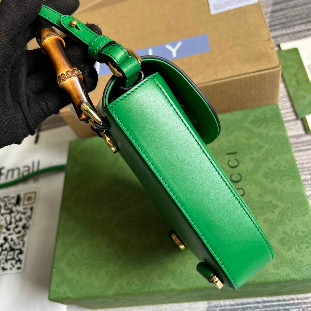 Gucci 702106 Bamboo Mini Handbag Green