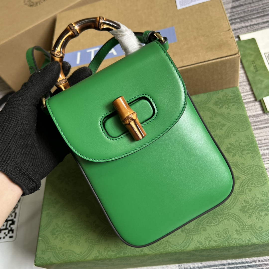 Gucci 702106 Bamboo Mini Handbag Green - Default Title - View 1