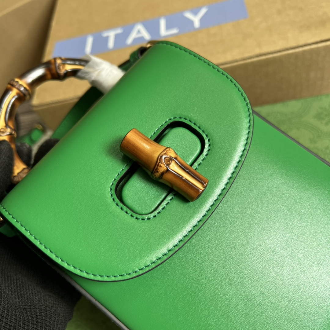 Gucci 702106 Bamboo Mini Handbag Green - Default Title - View 5