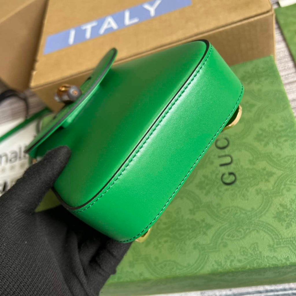 Gucci 702106 Bamboo Mini Handbag Green