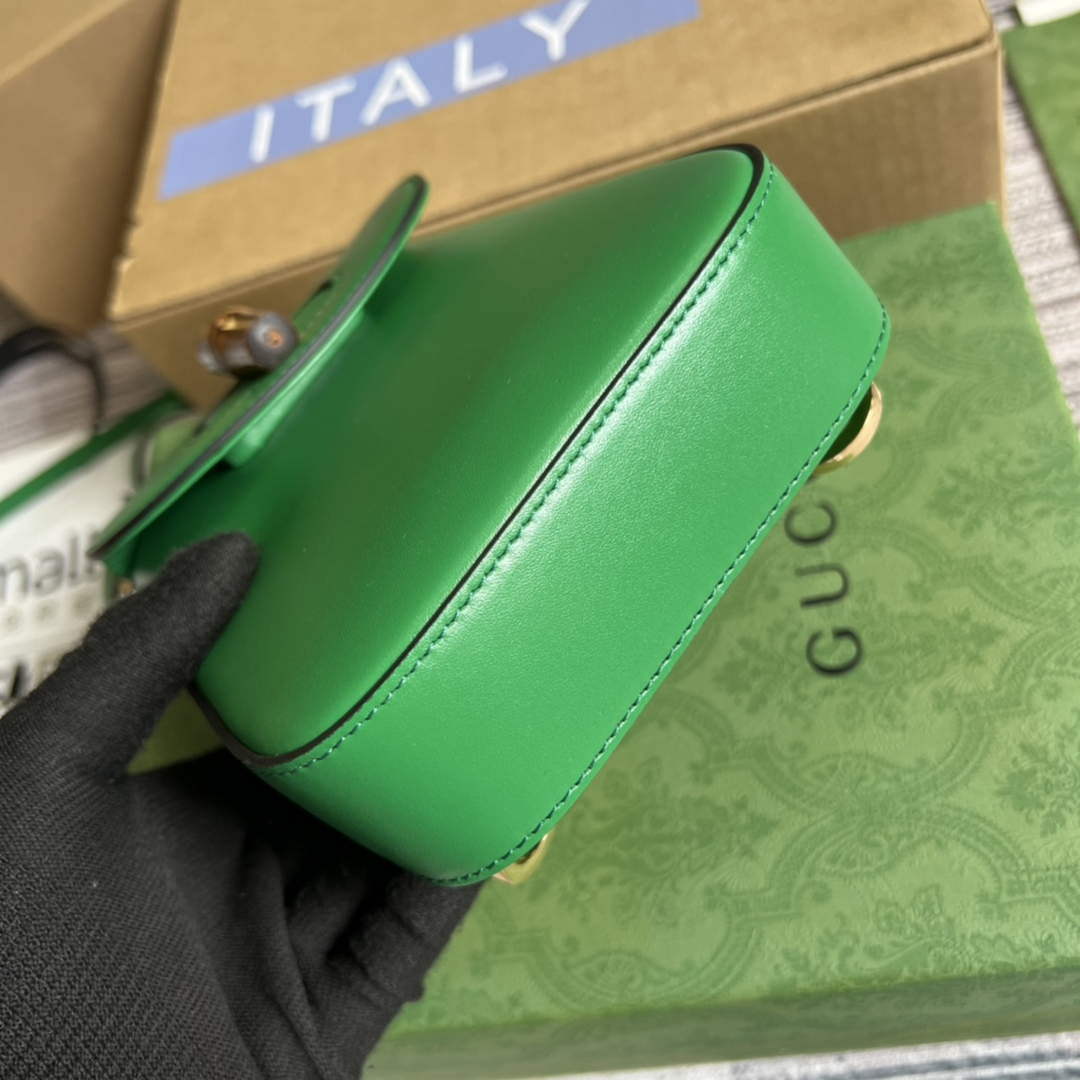 Gucci 702106 Bamboo Mini Handbag Green