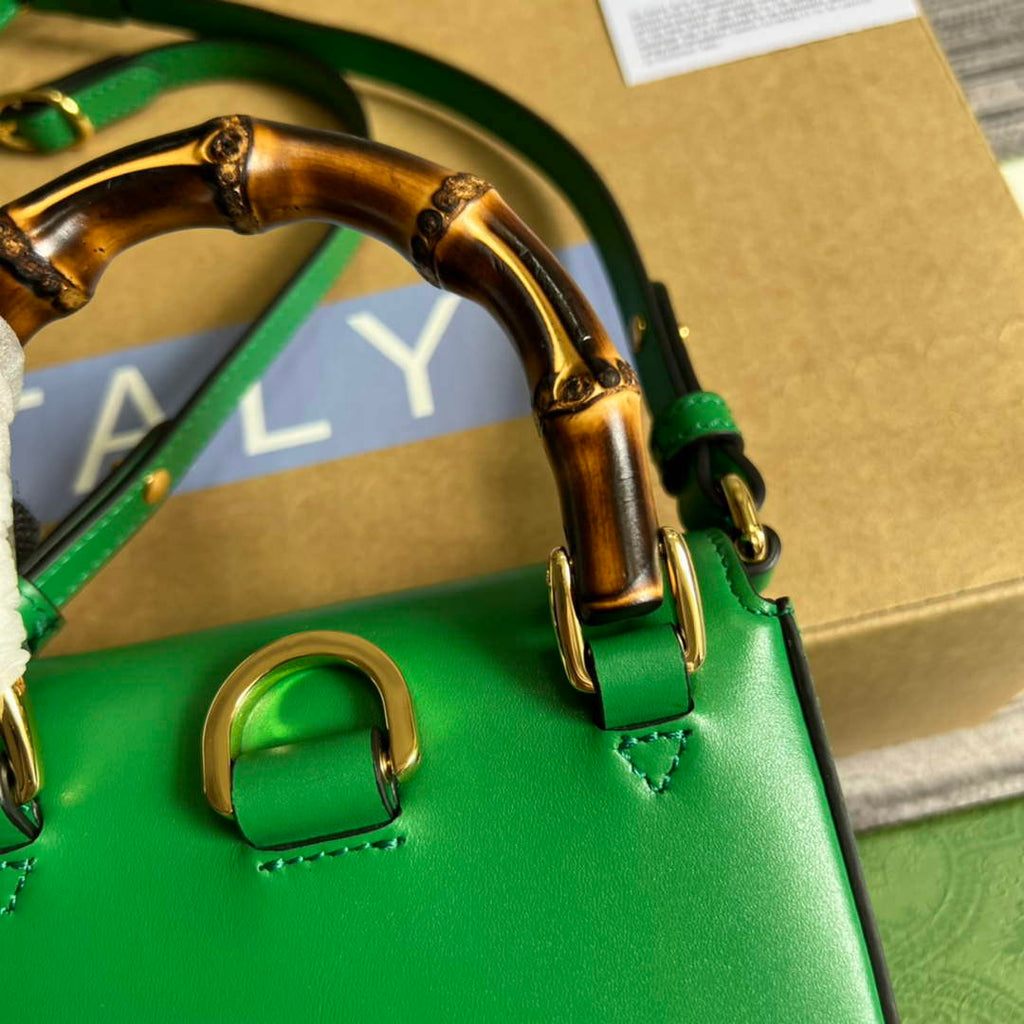 Gucci 702106 Bamboo Mini Handbag Green