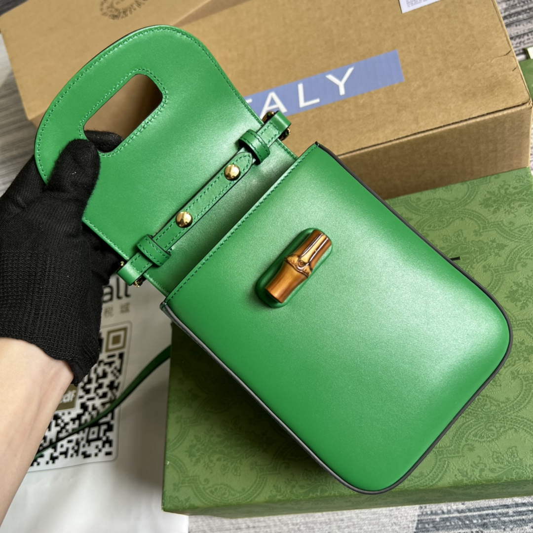 Gucci 702106 Bamboo Mini Handbag Green - Default Title - View 8