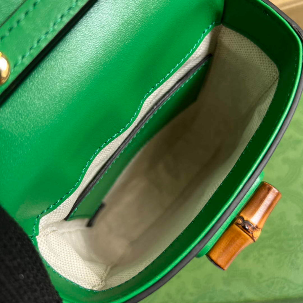 Gucci 702106 Bamboo Mini Handbag Green