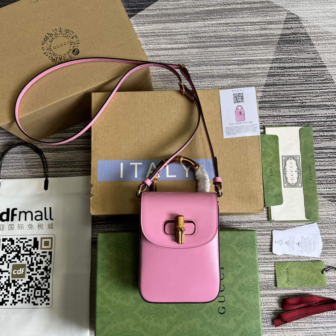 Gucci 702106 Bamboo Mini Handbag Pink - Default Title - View 2