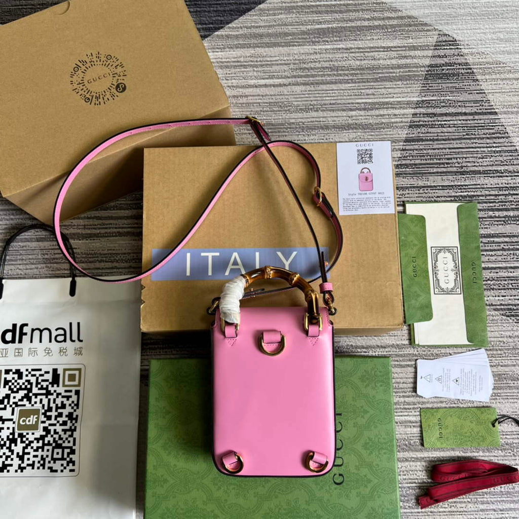 Gucci 702106 Bamboo Mini Handbag Pink