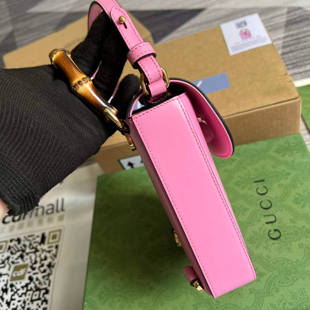 Gucci 702106 Bamboo Mini Handbag Pink