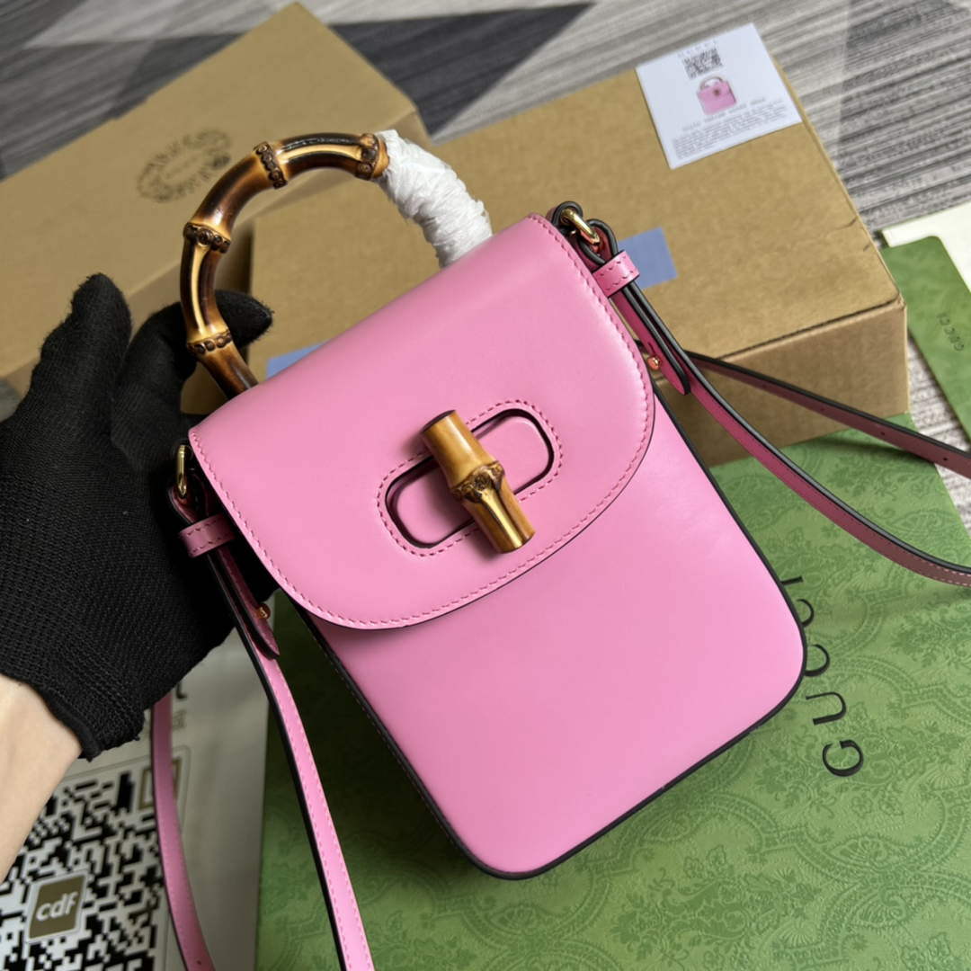Gucci 702106 Bamboo Mini Handbag Pink - Default Title - View 1