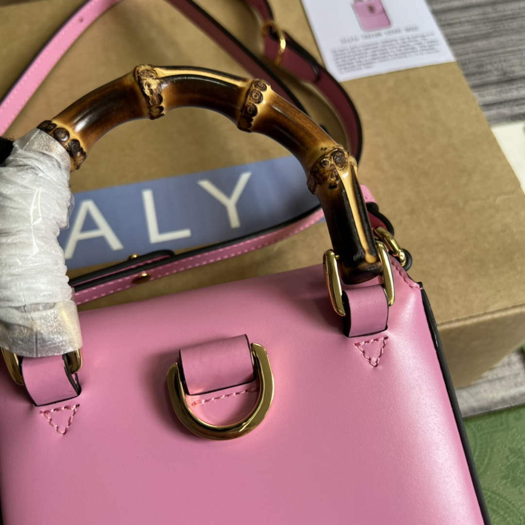 Gucci 702106 Bamboo Mini Handbag Pink - Default Title - View 7