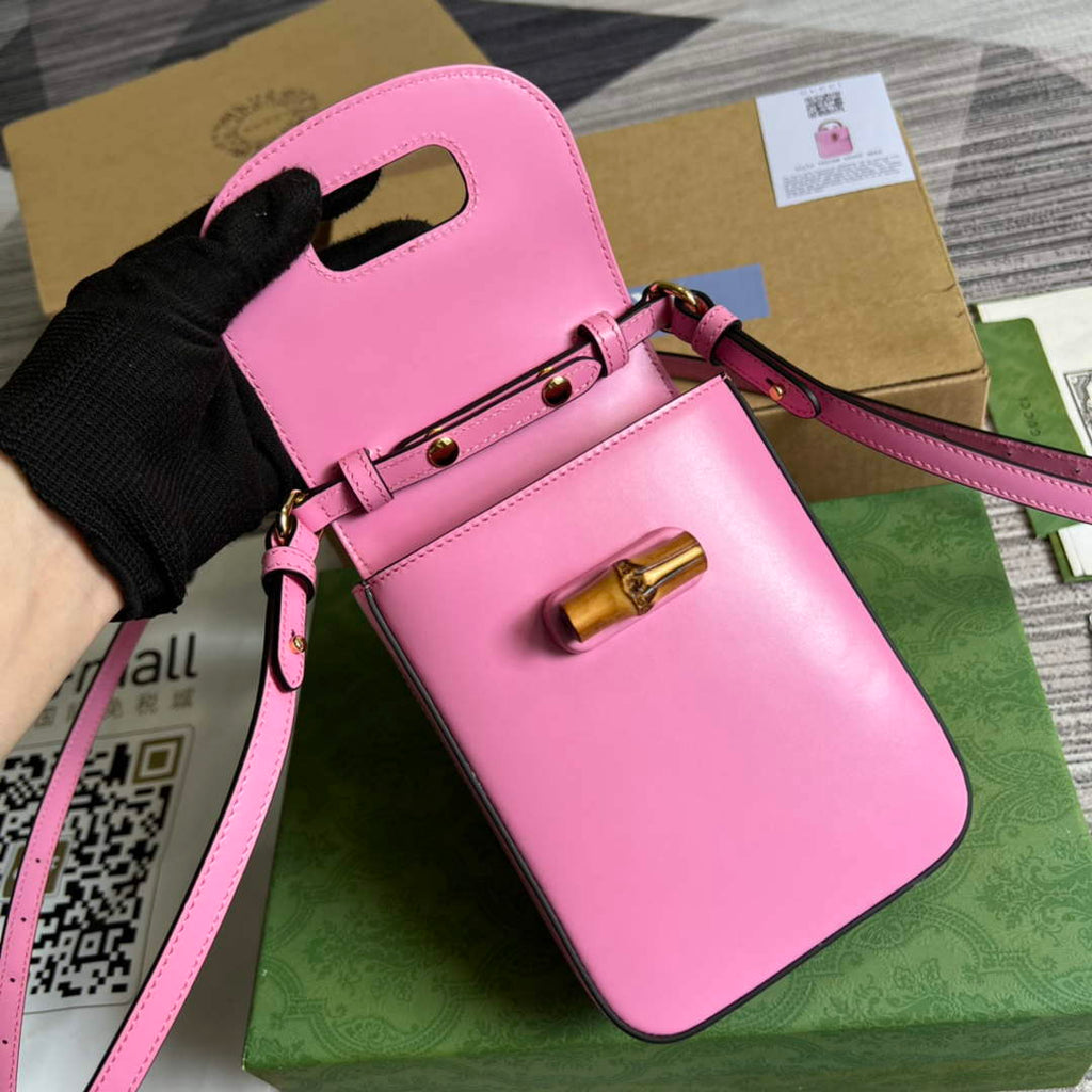 Gucci 702106 Bamboo Mini Handbag Pink