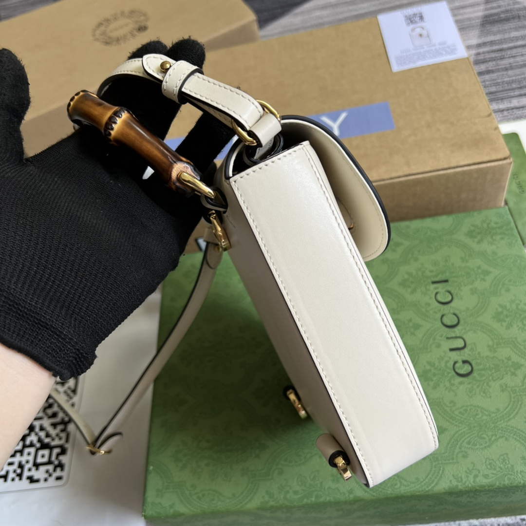 Gucci 702106 Bamboo Mini Handbag White - Default Title - View 4