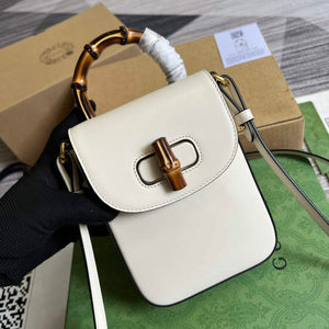 Gucci 702106 Bamboo Mini Handbag White - Default Title - View 1