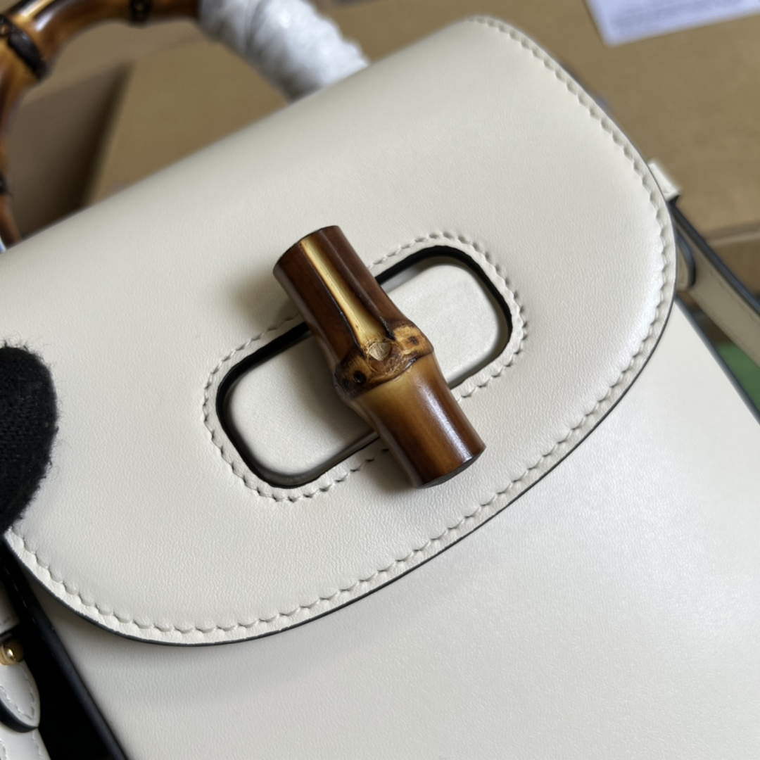 Gucci 702106 Bamboo Mini Handbag White - Default Title - View 5