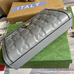 Gucci 702200 GG matelass¨¦ leather shoulder bag Dusty grey - Default Title - View 6
