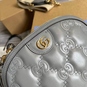 Gucci 702229 GG matelass¨¦ leather shoulder bag Dusty grey - Default Title - View 6