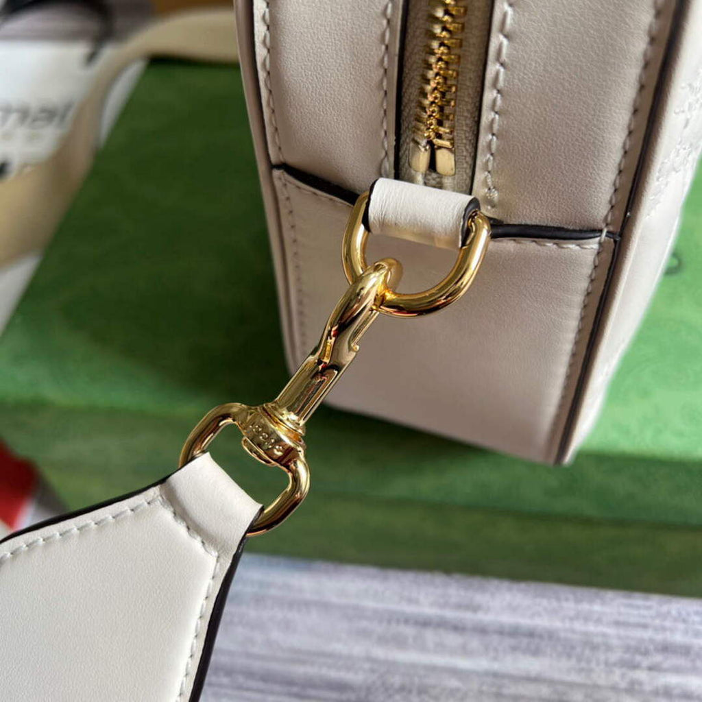Gucci 702234 GG Matelass¨¦ Leather Shoulder Handbag White