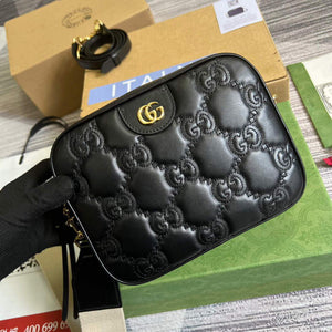 Gucci 702234 GG Matelass¨¦ Leather Shoulder Handbag Black - Default Title - View 4