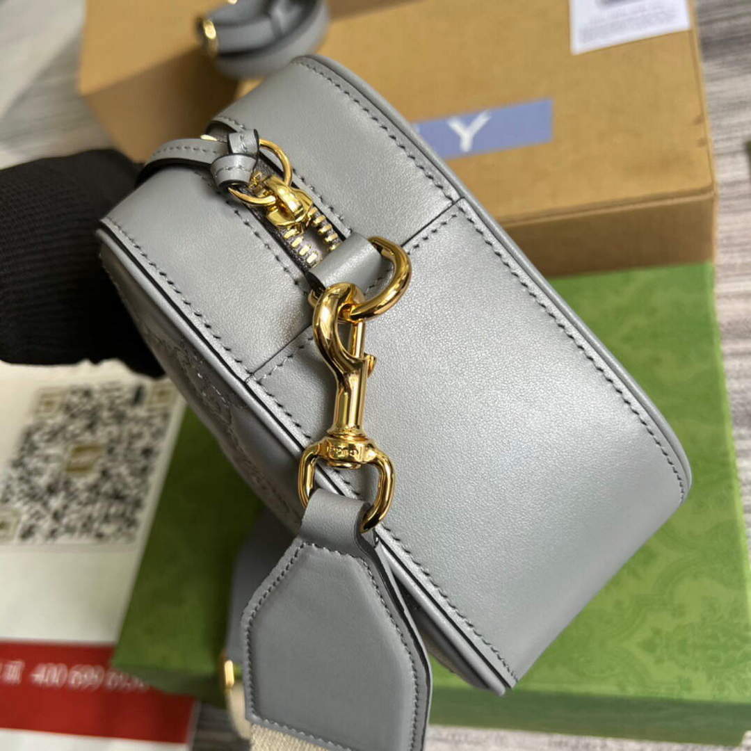 Gucci 702234 GG Matelass¨¦ Leather Shoulder Handbag Dusty grey