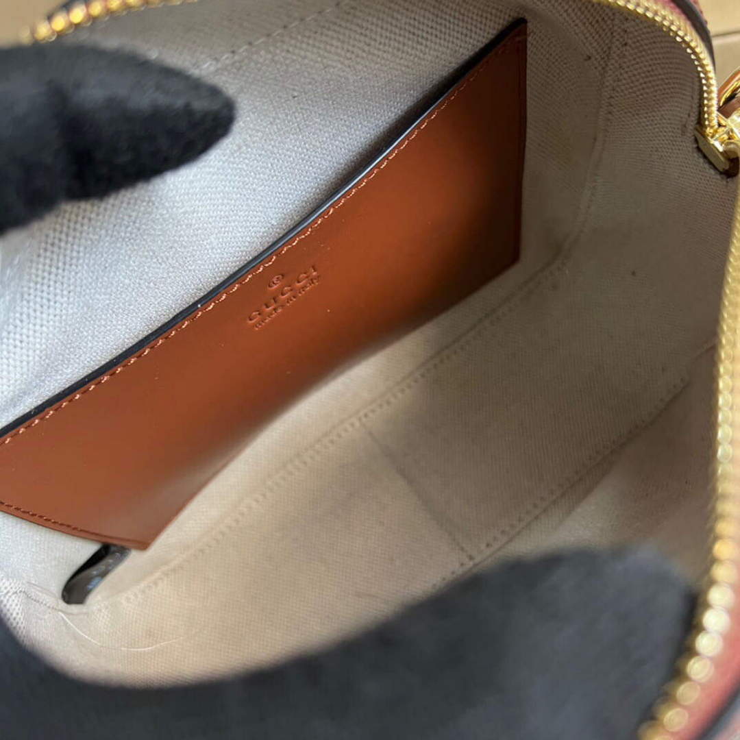 Gucci 702234 GG Matelass¨¦ Leather Shoulder Handbag Light brown