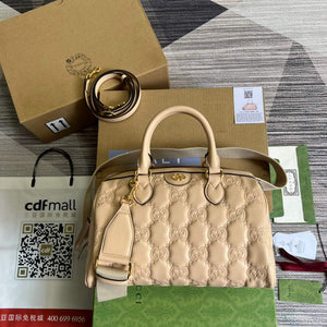 Gucci 702242 GG matelass¨¦ leather shoulder bag Beige - Default Title - View 1