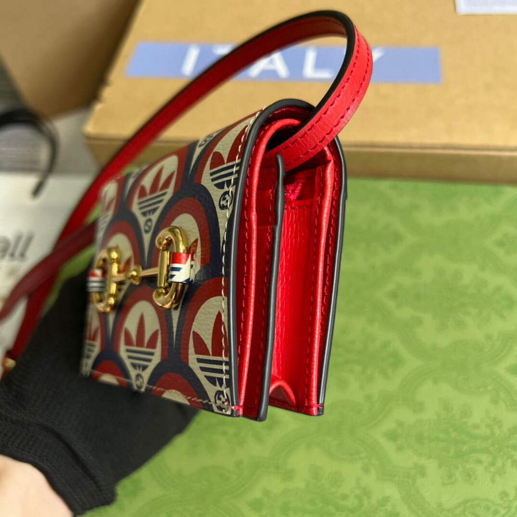 Gucci 702248 Adidas x Gucci card case with Horsebit
