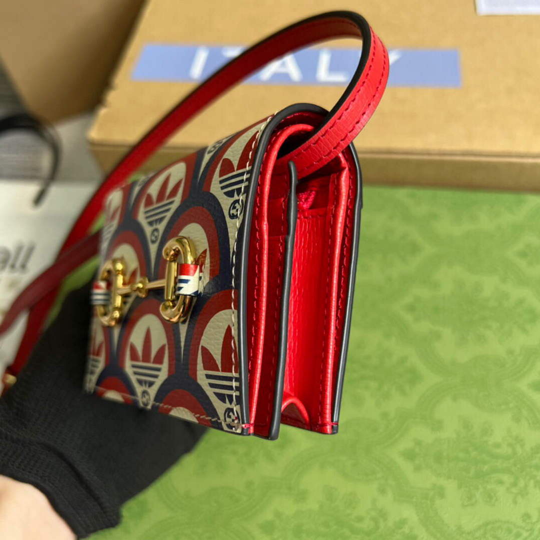 Gucci 702248 Adidas x Gucci card case with Horsebit