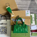 Gucci 702251 GG matelass¨¦ leather top handle bag Bright green