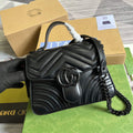 Gucci 702563 GG Marmont Mini Top Handle Bag Black - Default Title - View 1