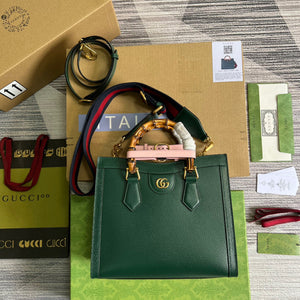 Gucci 702721 Diana Small Tote Bag Green leather - Default Title - View 3
