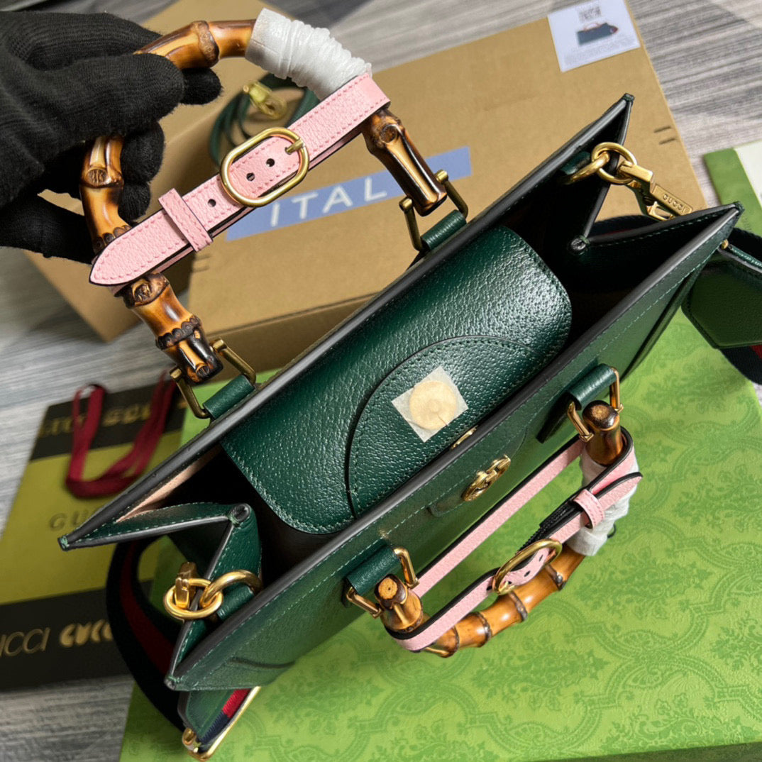 Gucci 702721 Diana Small Tote Bag Green leather - Default Title - View 7