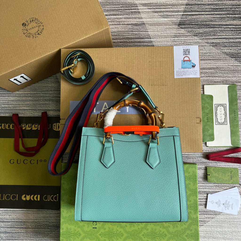 Gucci 702721 Diana Small Tote Bag Light blue leather