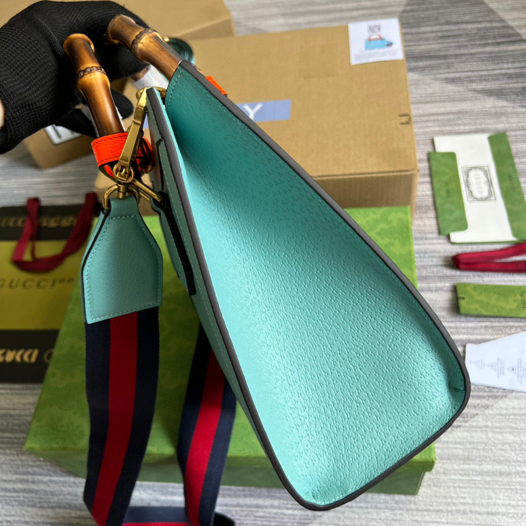 Gucci 702721 Diana Small Tote Bag Light blue leather
