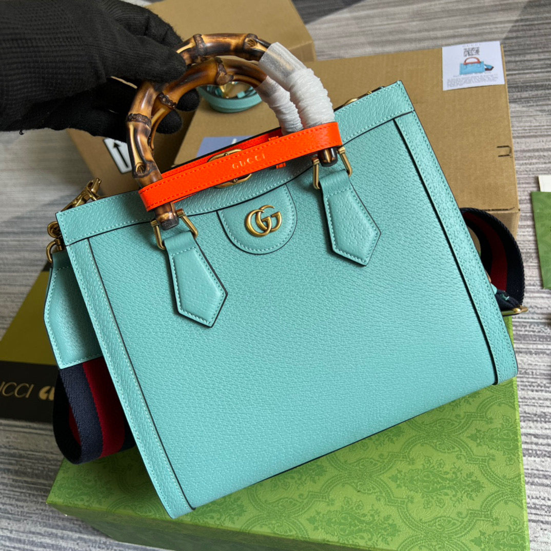 Gucci 702721 Diana Small Tote Bag Light blue leather - Default Title - View 1