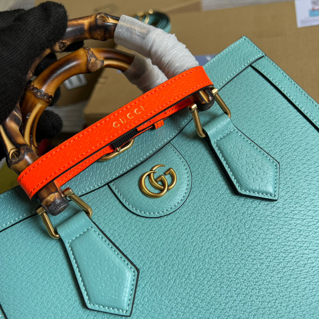 Gucci 702721 Diana Small Tote Bag Light blue leather