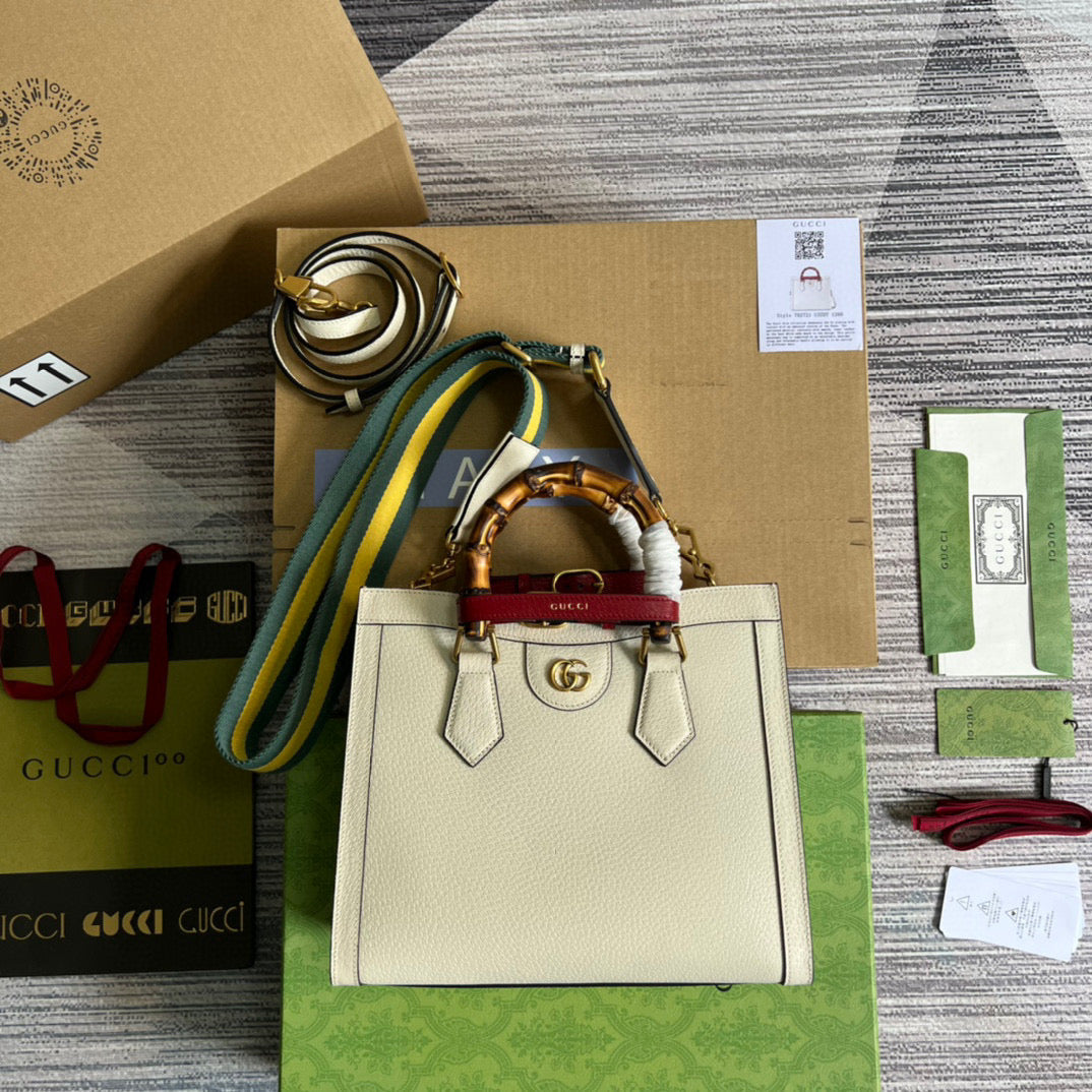 Gucci 702721 Diana Small Tote Bag White leather - Default Title - View 2