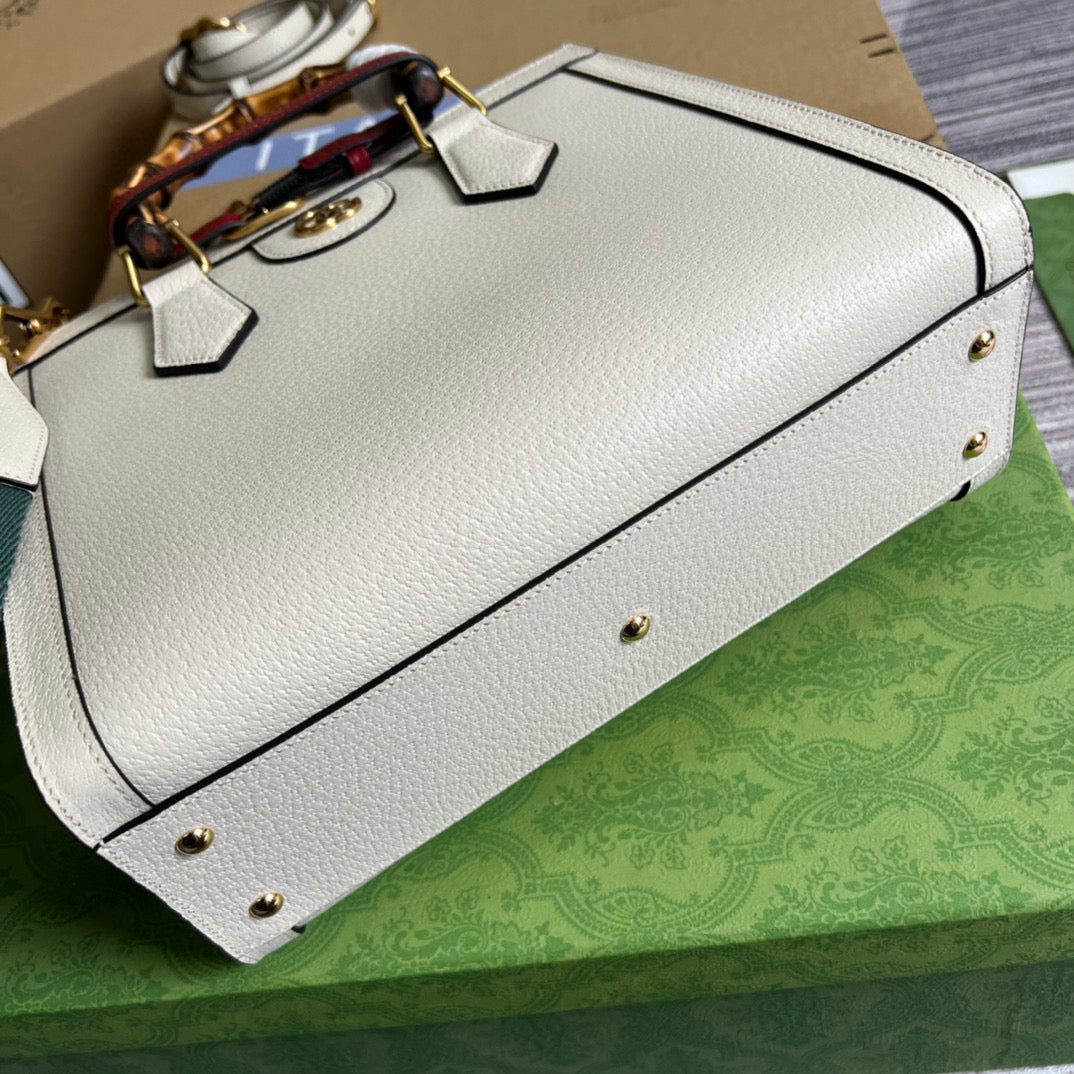 Gucci 702721 Diana Small Tote Bag White leather