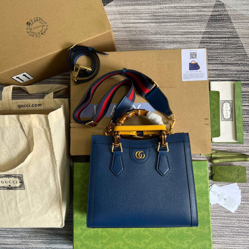 Gucci 702721 Gucci Diana Small Tote Bag Blue
