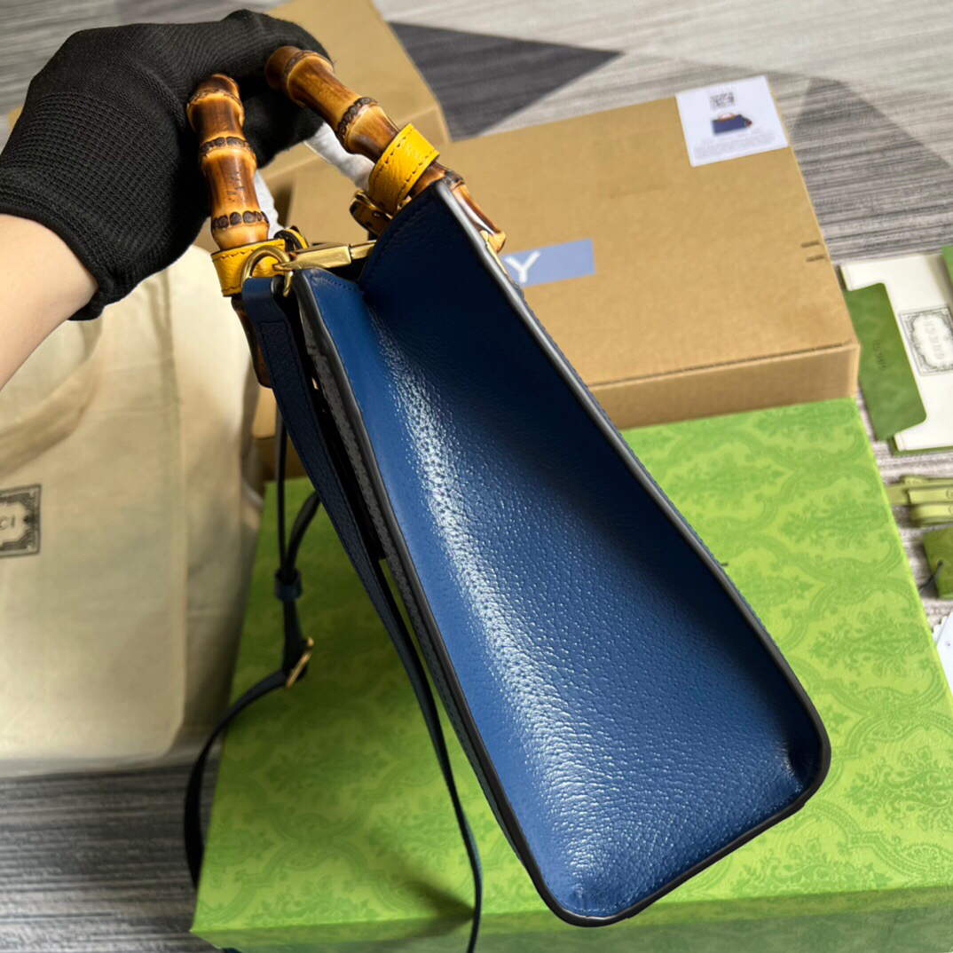 Gucci 702721 Gucci Diana Small Tote Bag Blue - Default Title - View 4