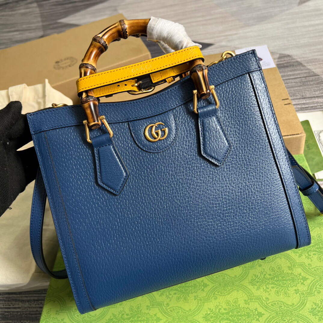 Gucci 702721 Gucci Diana Small Tote Bag Blue - Default Title - View 1