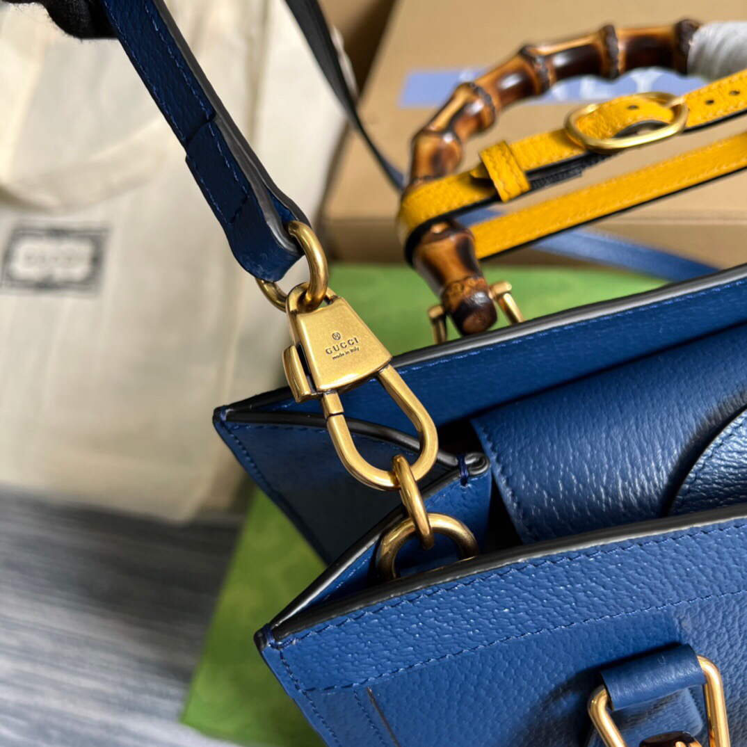 Gucci 702721 Gucci Diana Small Tote Bag Blue - Default Title - View 7